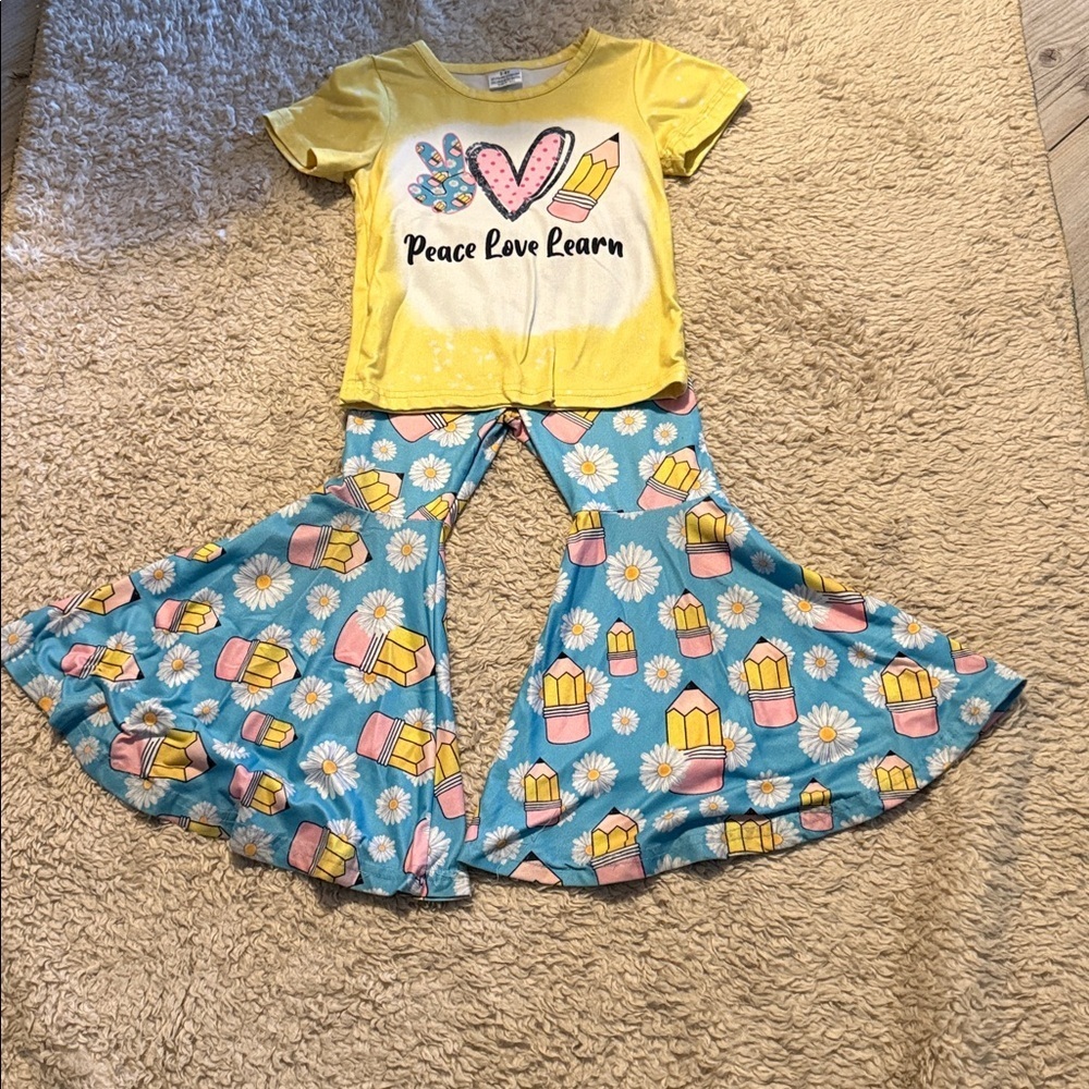Toddler Peace Love Learn Outfit Set